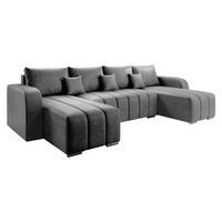 WOHNLANDSCHAFT Pufetto U - Silberfarben/Grau, Holz/Textil (313/86/147cm) - MIRJAN24