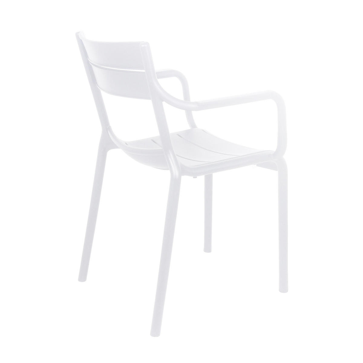 GARTENSTUHL 4-tlg., Weiß - Weiß, Kunststoff (50/82/54cm) - Oviala