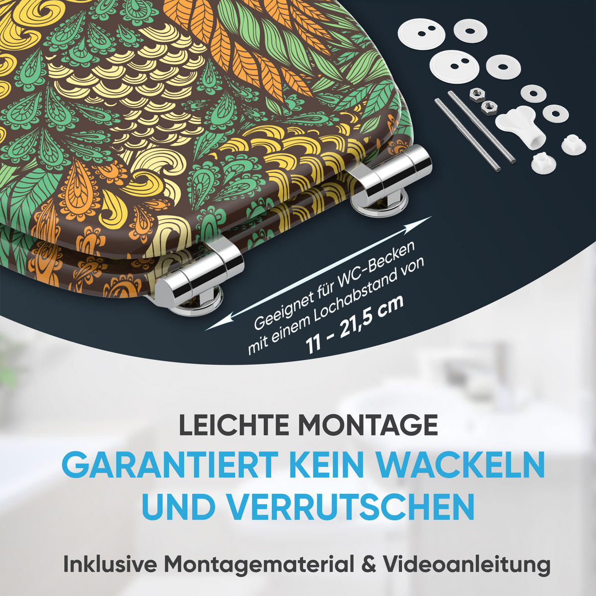 WC Sitz mit Absenkautomatik Velora - Grün, Holzwerkstoff (38/6/47cm) - Sanilo