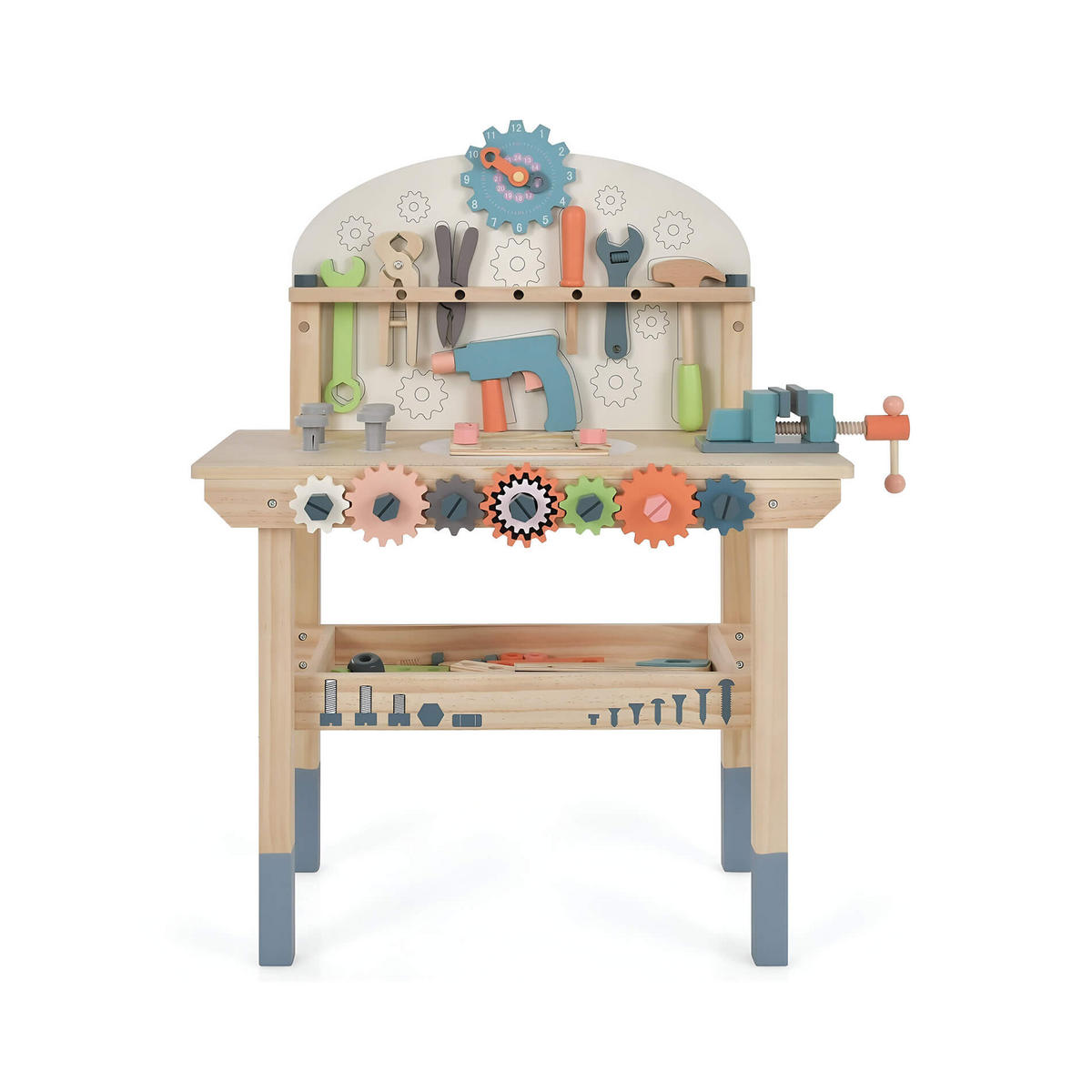 HOLZSPIELZEUG Werkbank 29,5/59,5/79,5 cm - Multicolor, Holz (59.5/29.5cm)