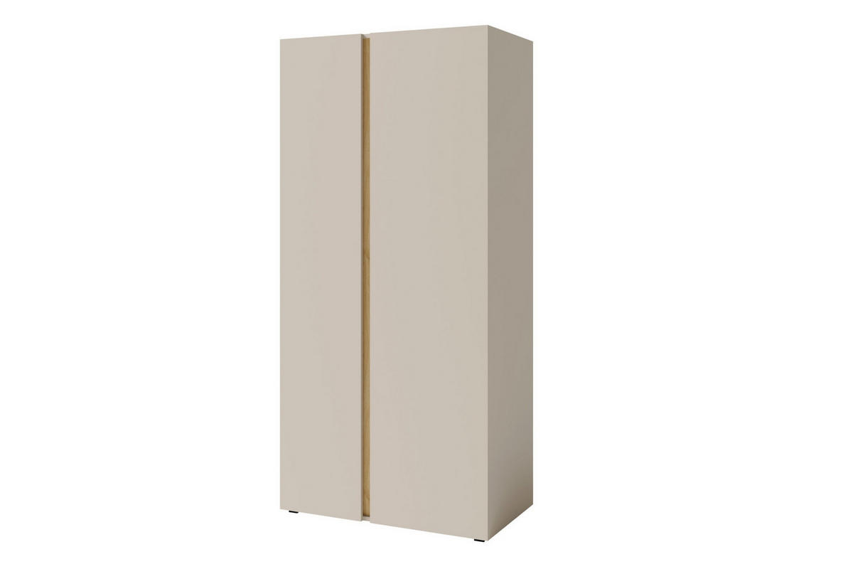 KINDERKLEIDERSCHRANK LIBU 03 zweitürig 90/50/195 in Sandbeige / Geölte Eiche - Eichefarben/Beige, Holzwerkstoff (90/195/50cm) - Deine Möbel 24