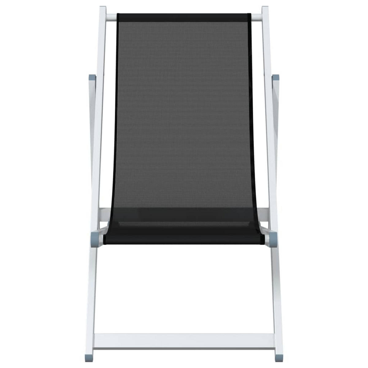 STRANDSTÜHLE 2Er Set Klappbar Schwarz Aluminium Und Textilene - Schwarz, Metall (57/80/97.5cm) - vidaXL