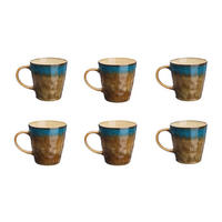 BECHER Island 400ml - 6er-Set - Land & Meer - Braun, Keramik (0.4L) - Björn