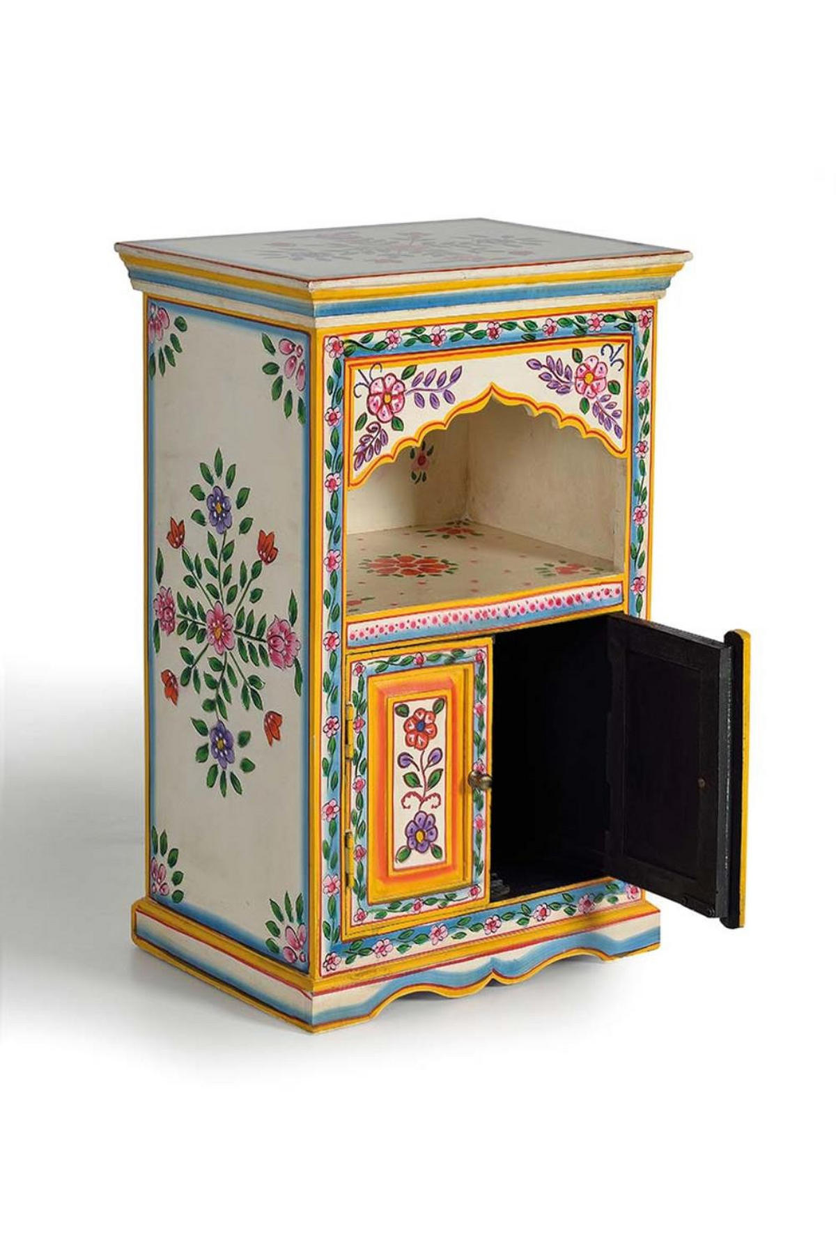 MEHRFARBIGES KOMMODE aus Mangoholz - Chromfarben, Holz (48/75/35cm) - Giner y Colomer