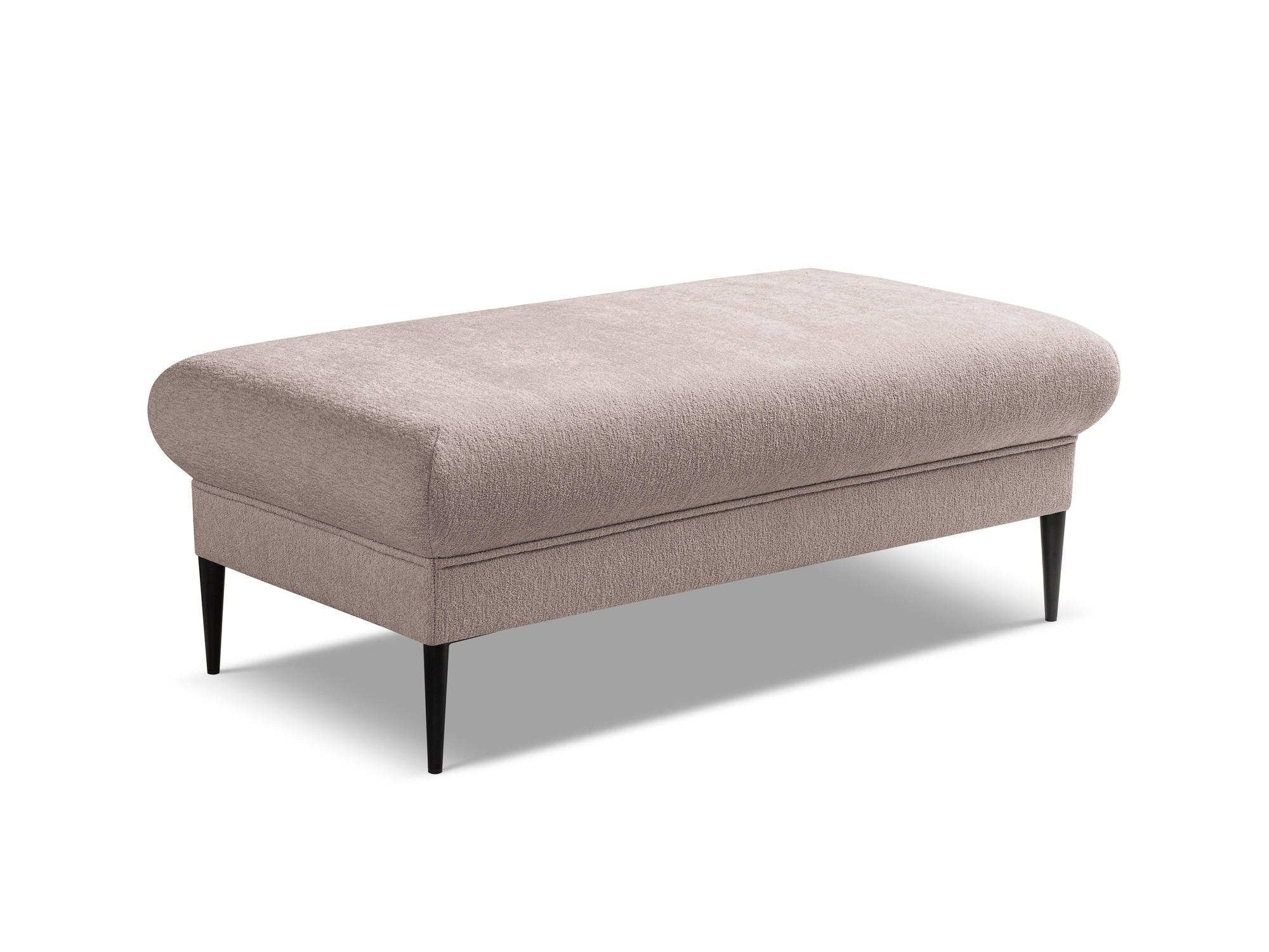 POUF Chenille Stoff Pink - Hellrosa/Schwarz, Holzwerkstoff/Textil (111/88/60cm) - Makamii