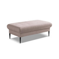 POUF Chenille Stoff Pink - Hellrosa/Schwarz, Holzwerkstoff/Textil (111/88/60cm) - Makamii