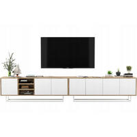 TV-SCHRANK 2-er Set Apollo Eiche wotan Weiß Matt 150 cm - Schwarz/Weiß, Holzwerkstoff/Metall (300/53/35cm) - Meble Lindner