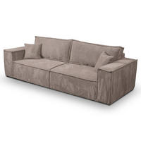 SCHLAFSOFA mit Bettkasten und Cordstoff MONA Hellbraun - Braun, Holzwerkstoff (255/85/105cm) - Compleo24