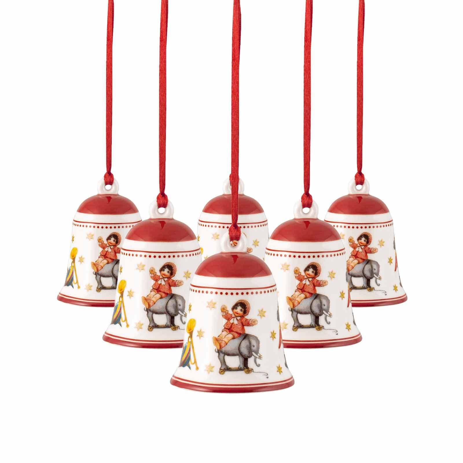 GLOCKEN My Christmas Tree rot ø 5,4 cm 6er Set - Rot, Keramik (5.4/6.7/5.4cm) - Villeroy & Boch