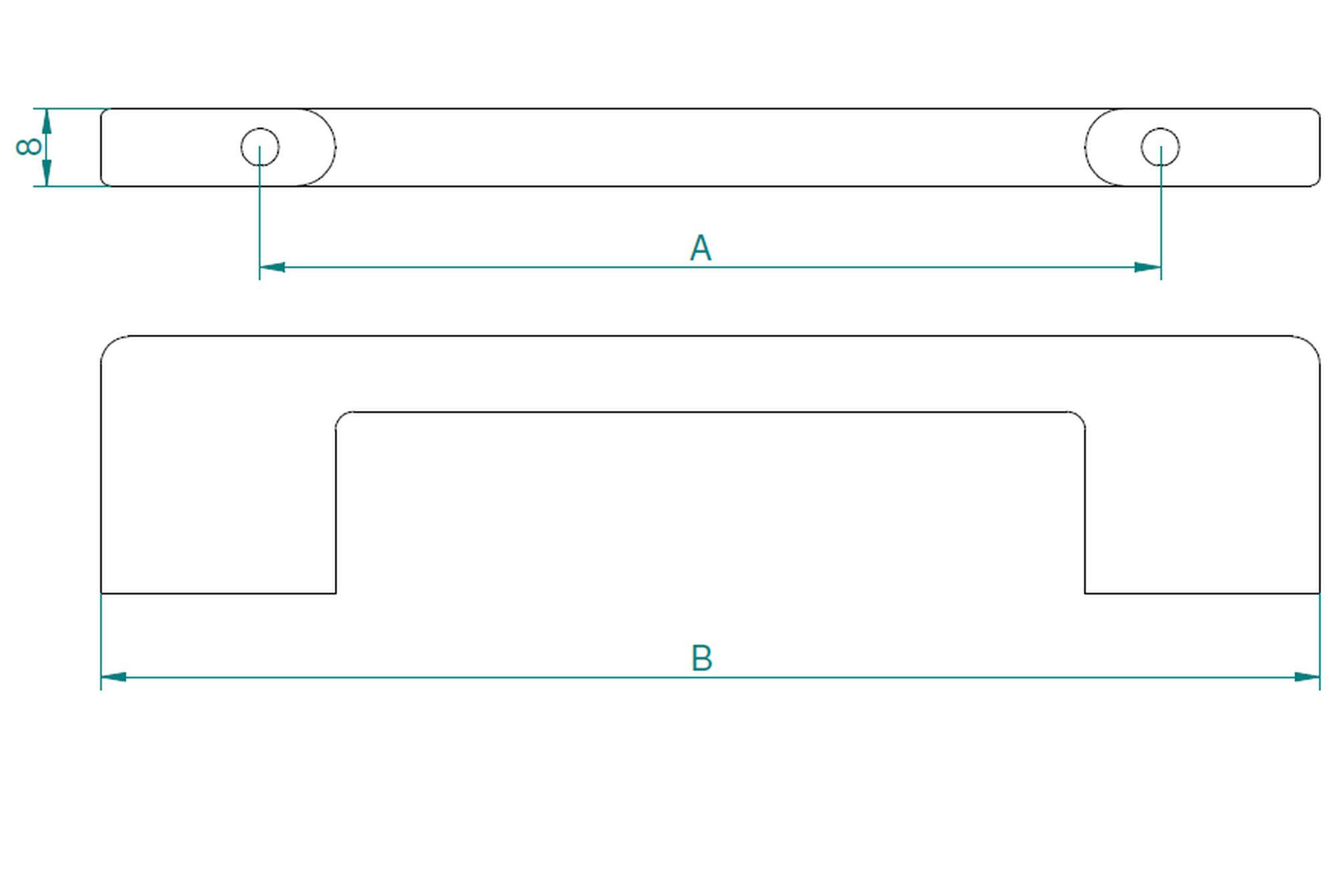 MÖBELGRIFF BA 256mm, Küchengriff Chrom glänzend, Badmöbelgriff - Grau, Metall (0.8/2.8/29cm)