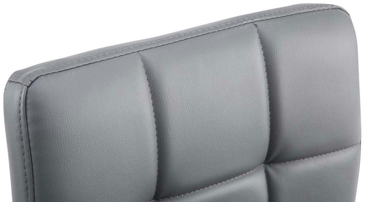 DREHSTUHL 4er Set Lederlook grau - Chromfarben/Grau, Textil/Metall (44/74/49cm) - CLP