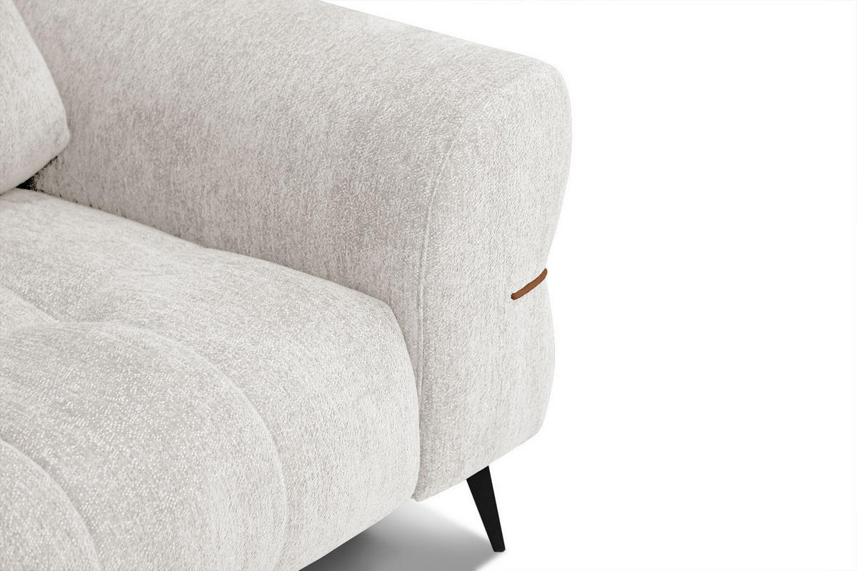 SOFA SALVINI 3-Sitzer, weiß - Schwarz/Weiß, Holzwerkstoff/Textil (176/88/99cm) - Courtois Laville