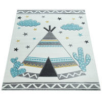 KINDERTEPPICH Tipi‑Muster Kinderzimmer schmutzabweisend Creme Rechteckig 140x200 - Beige, Textil (140/200cm) - KADIMA DESIGN