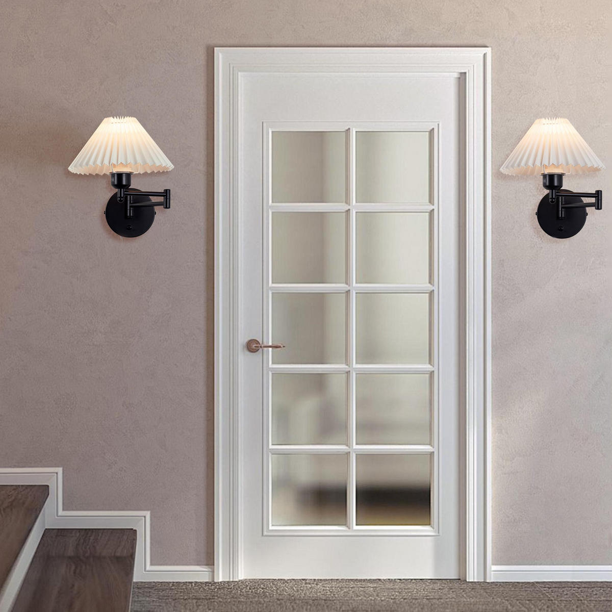 WANDLEUCHTE Diode 41.5/27/42 cm - Schwarz/Weiß, Metall (27/42/41.5cm) - ZMH