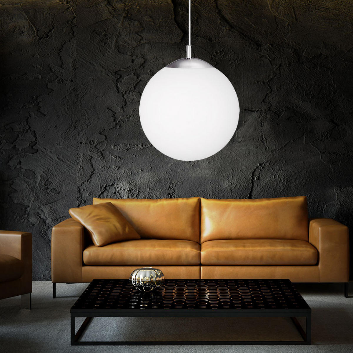 HÄNGELEUCHTE Metall Glas Weiß - Weiß, Glas (30/30/180cm) - Globo Lighting