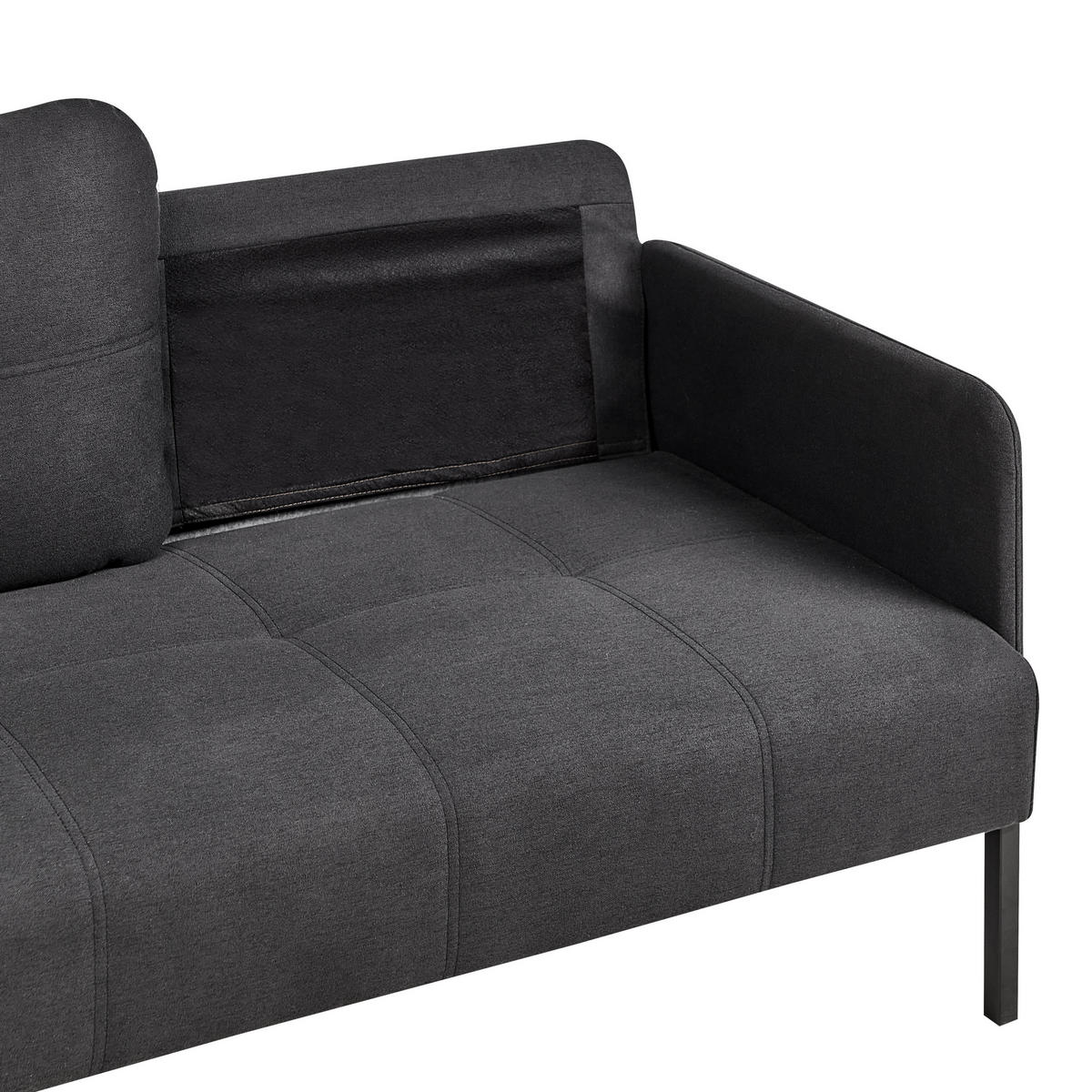 2-SITZER-SOFA dunkelgrau Lahti - Dunkelgrau/Schwarz, Textil (124/70/70cm) - Beliani