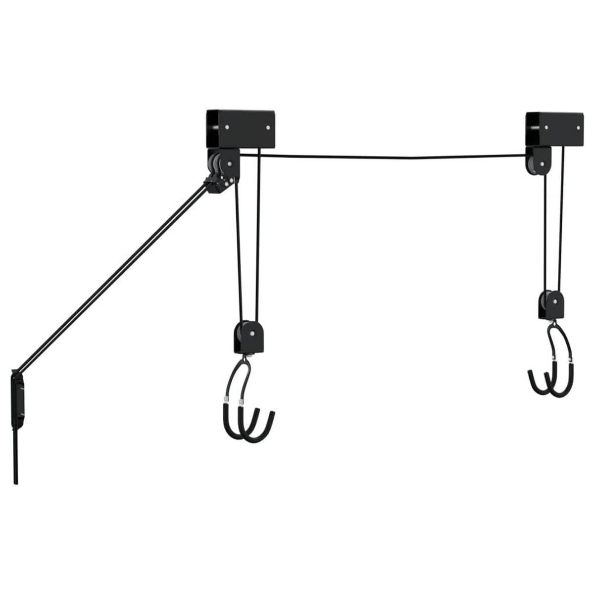 FAHRRADLIFT Deckenmontage 57 Kg - Schwarz, Metall (4/13.5/12cm) - vidaXL