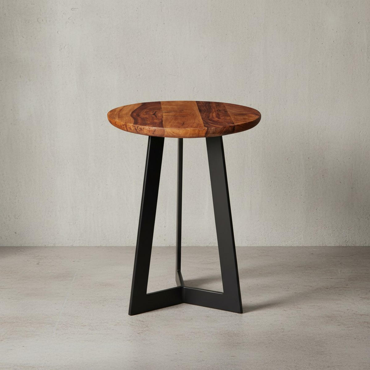 BEISTELLTISCH – Holz Metall Braun Schwarz 40x40 cm Industrial Maserung - Schwarz/Braun, Holz/Metall (35/35/45cm) - KADIMA DESIGN
