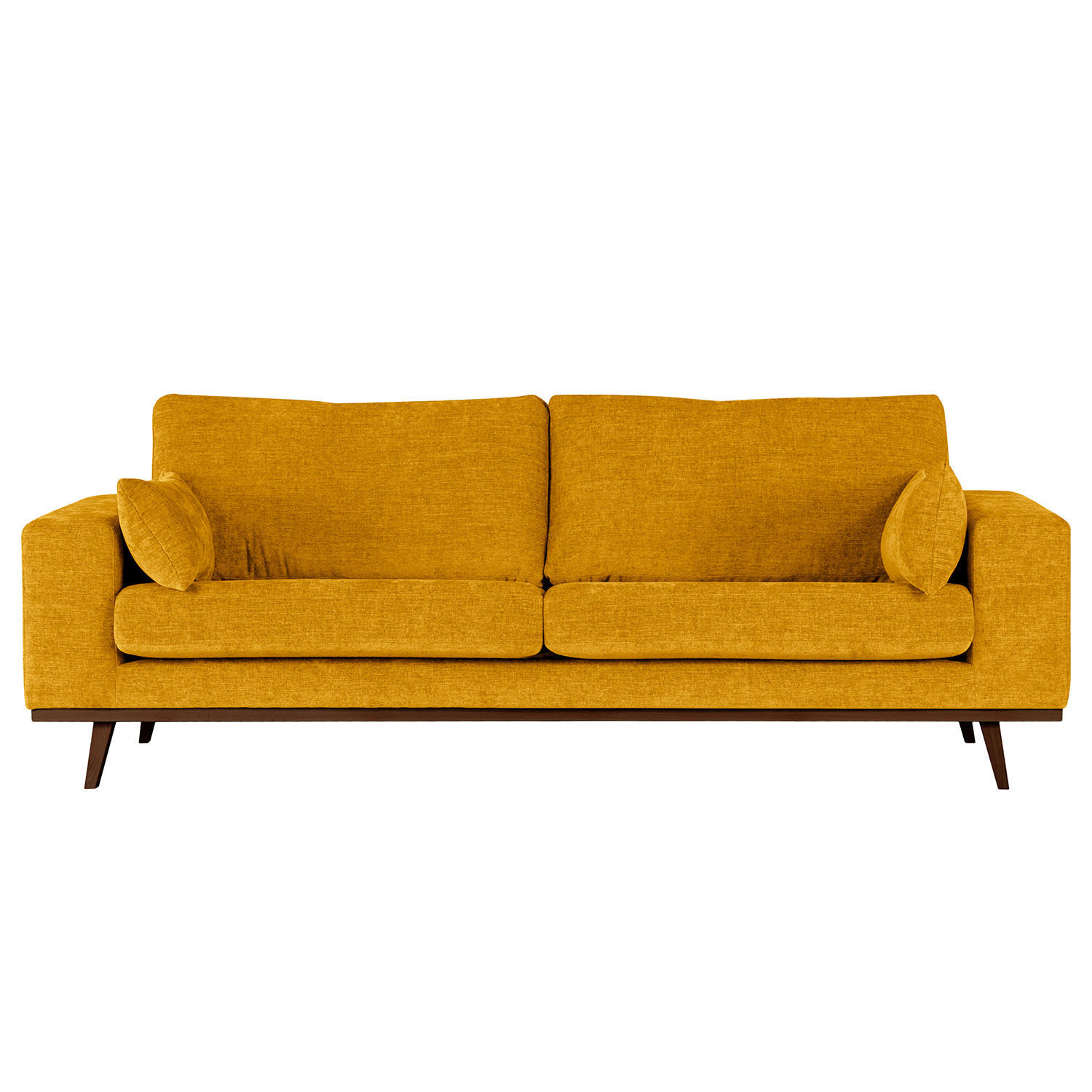 2-SITZER SOFA - Gelb/Buchefarben, Buchenholz/Textil (197/81/88cm) - home24