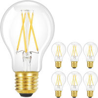 LED žárovky E27 4W (sada 6 ks) - průhledná, sklo (6/10.5cm) - Nettlife