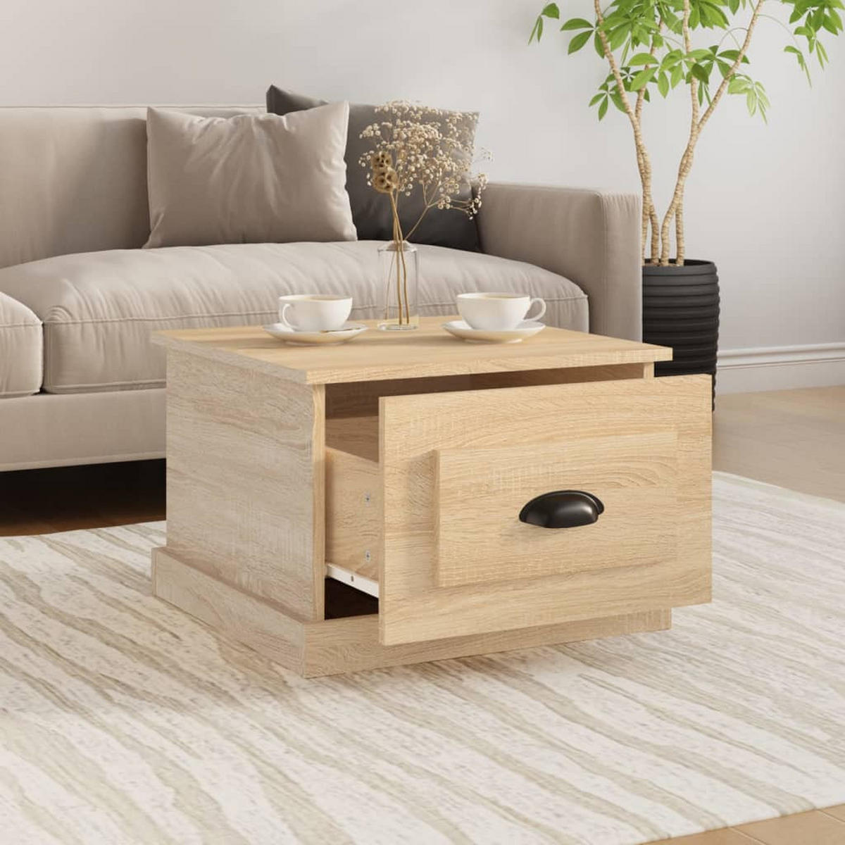 COUCHTISCH Sonoma-Eiche 50x50x35 cm Holzwerkstoff - Braun, Holzwerkstoff (50/50/35cm) - furnicato