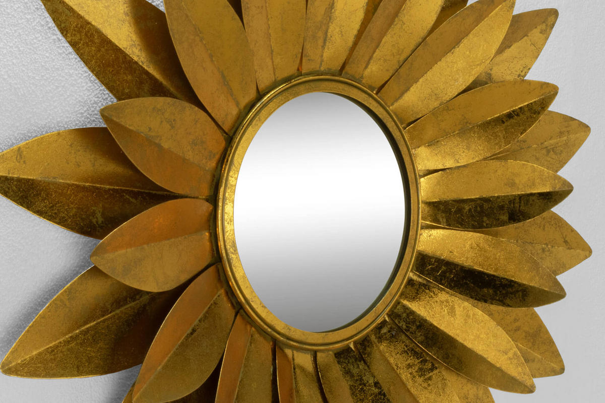 WANDSPIEGEL Gold 90/90 cm - Goldfarben, Metall (10.9/90/7cm) - KUNSTLOFT