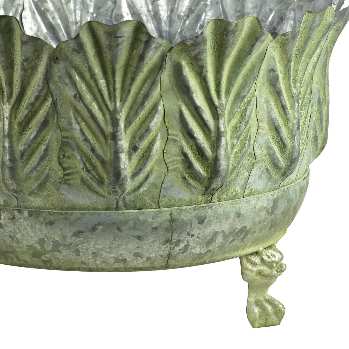 BLUMENTOPF Marina 3er Set Grün 41/41/28 cm Metall - Grün, Metall (41/28/41cm) - Mondex