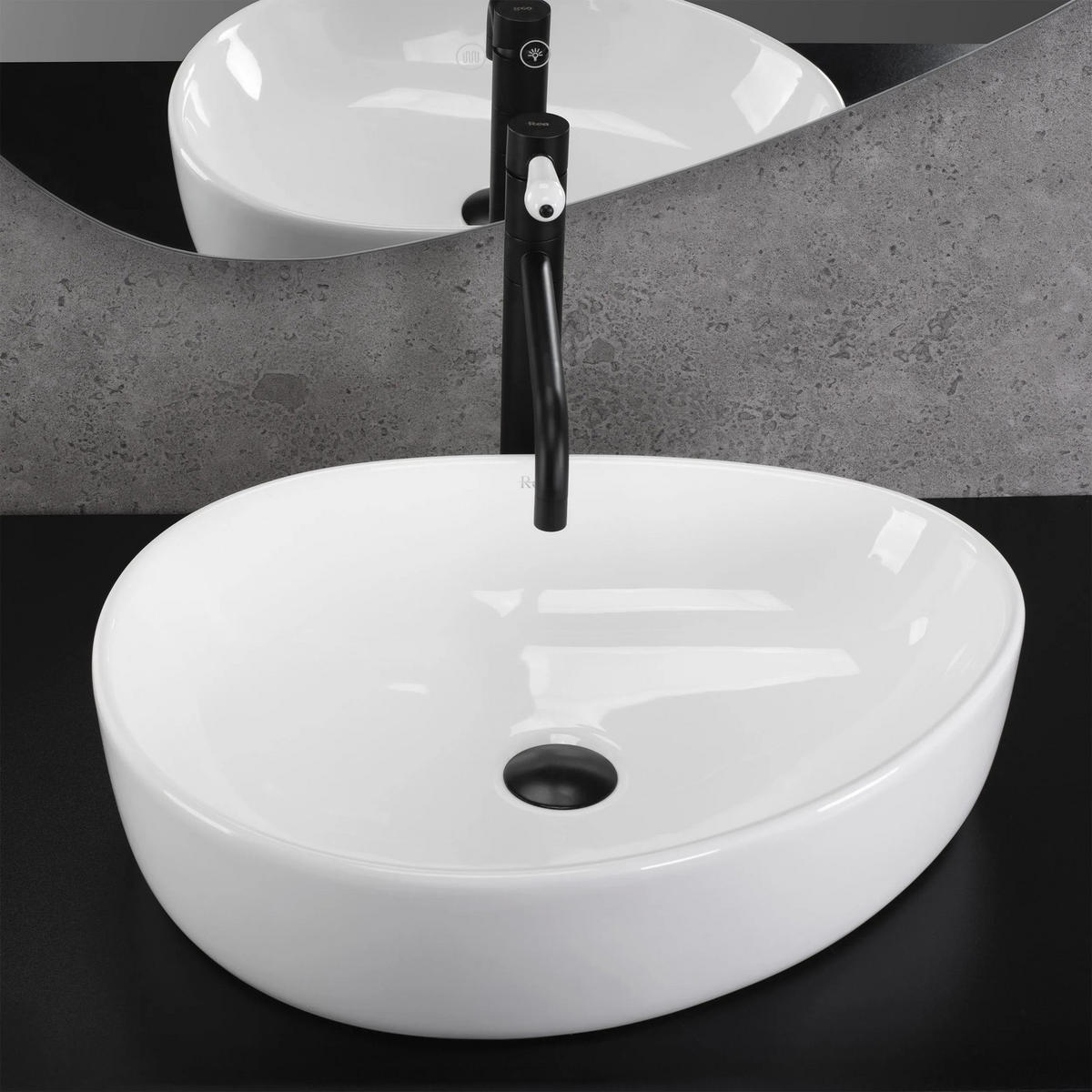 AUFSATZWASCHBECKEN Rea Vanila - Weiß, Keramik (39.5/12.5/51cm) - REA