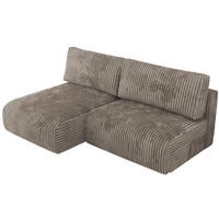 ECKSCHLAFSOFA VIVO L Hellbraun Cord - links - Hellbraun/Schwarz, Kunststoff/Textil (223/150cm) - MKS