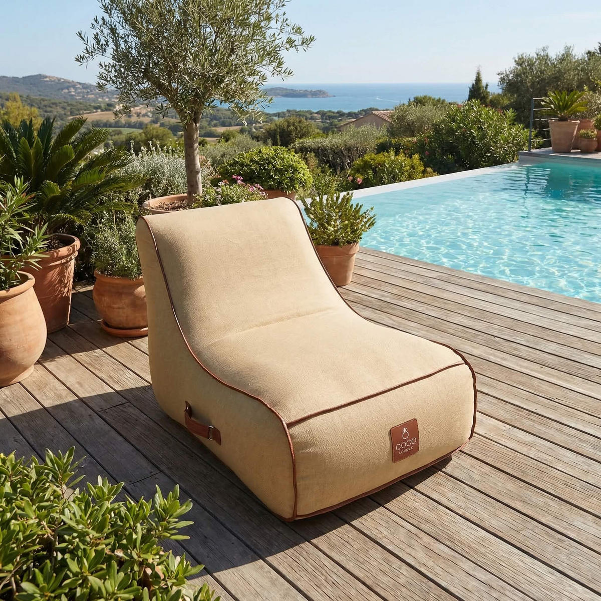 LOUNGESESSEL RIVIERA Beige - Beige, Kunststoff/Textil (75/75/75cm) - Coco Lounge