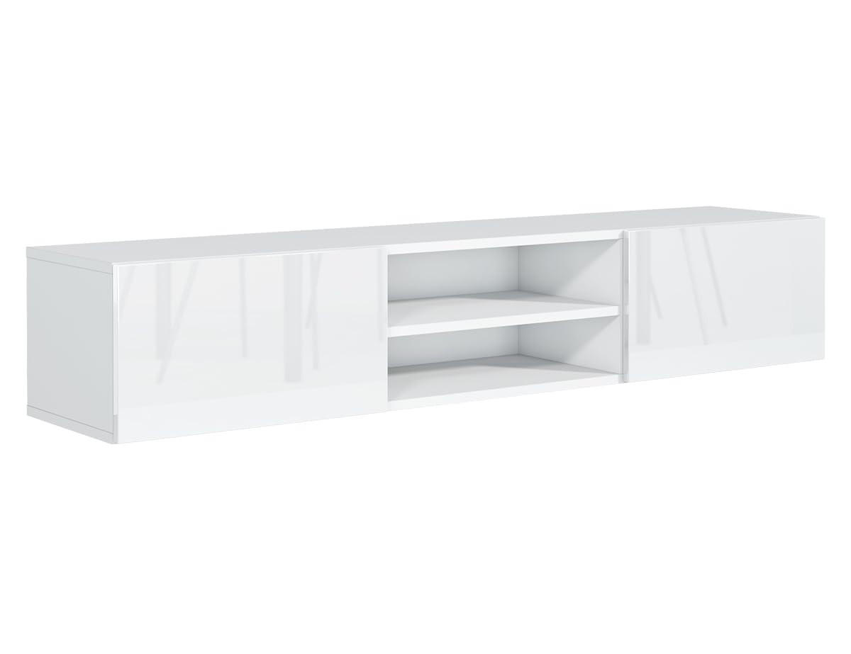 TV Schrank Weiß mit HochglanzFronte 120 x 30 x 35cm Wohnzimmer Möbel - Weiß Hochglanz, Holzwerkstoff (120/30/35cm) - MebLocker