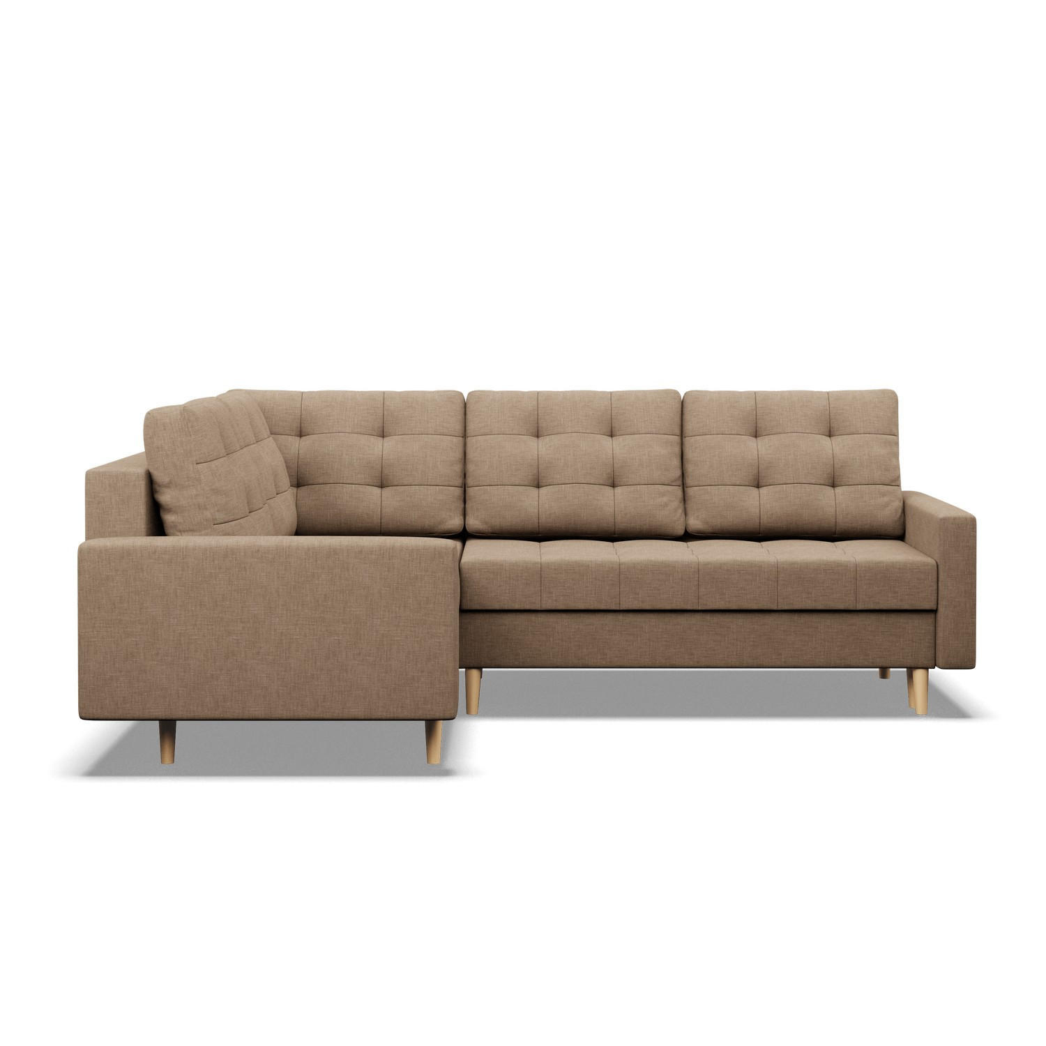 ECKSOFA LINKS MIT SCHLAFFUNKTION ELMA, Braun - Braun, Textil (223/172cm) - Mebligo