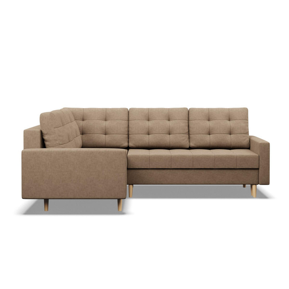 ECKSOFA LINKS MIT SCHLAFFUNKTION ELMA, Braun - Braun, Textil (223/172cm) - Mebligo