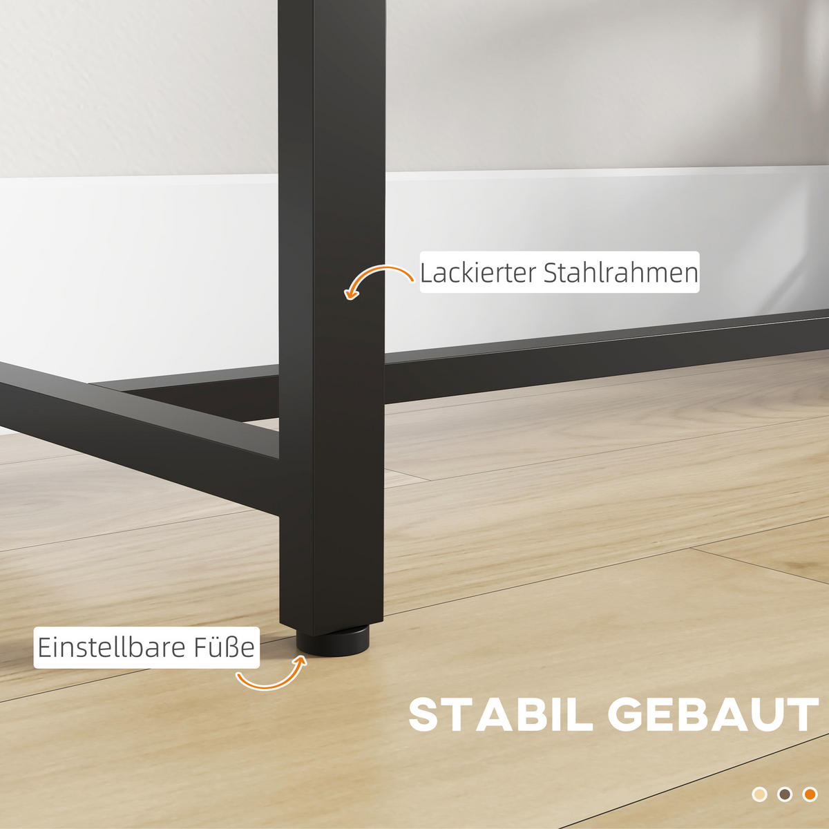 BARTISCH, Spanplatte, Stahl, Braun - Braun, Kunststoff (40/105/120cm) - HOMCOM
