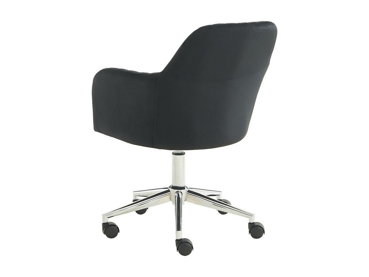 BÜROSTUHL ohne Armlehnen - 59 cm x 61.5 cm - samt - schwarz Eleana - Schwarz, Textil (59/89/61.5cm) - Vente-Unique