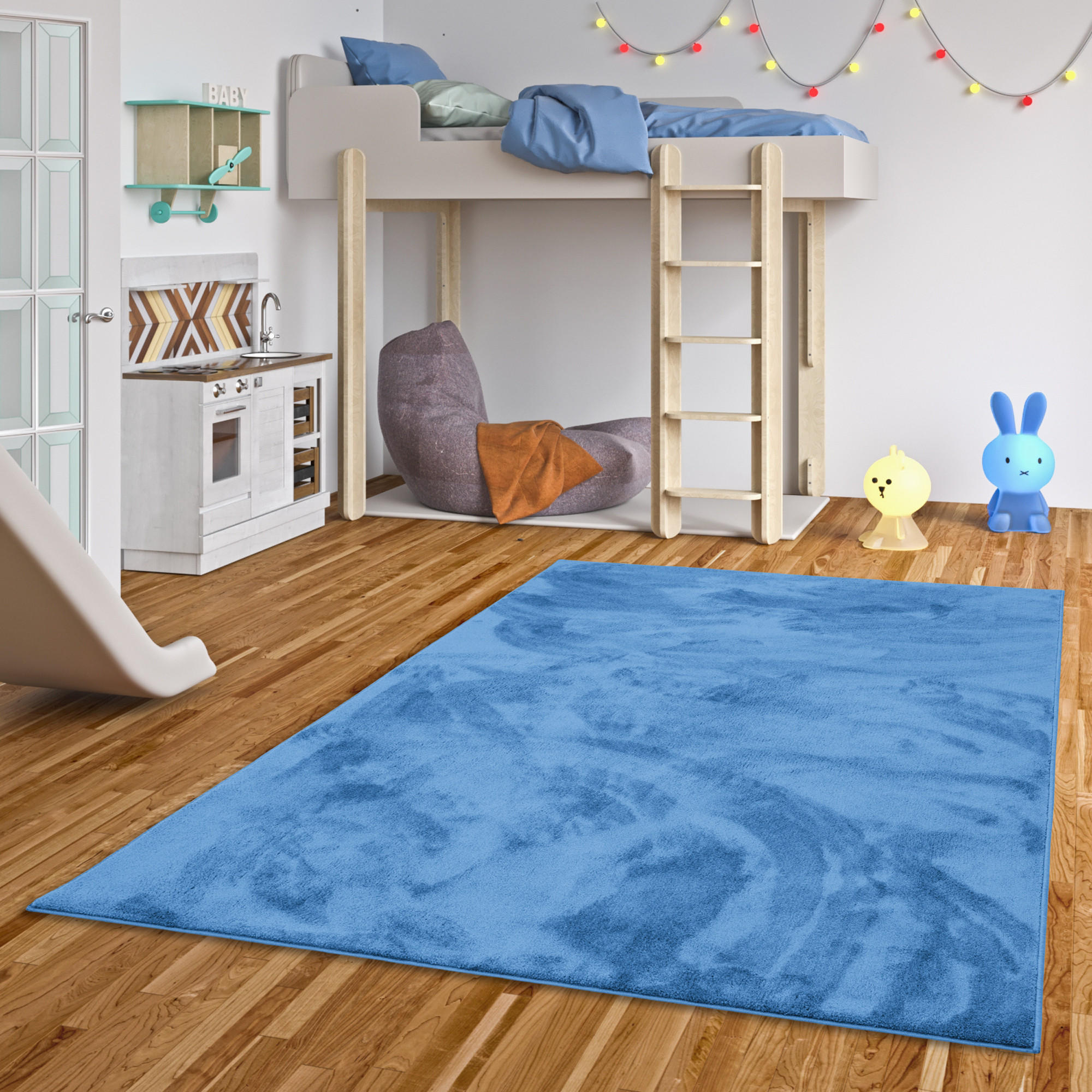 HOCHFLOR LANGFLOR TEPPICH SUPER SOFT MELIA KIDS - Blau, Textil (160/230cm) - Pergamon