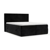 BOXBETT Nuvia 140/200 cm Schwarz im Kronos Stoff - Schwarz, Holz/Holzwerkstoff (140/200cm) - AltaBeds