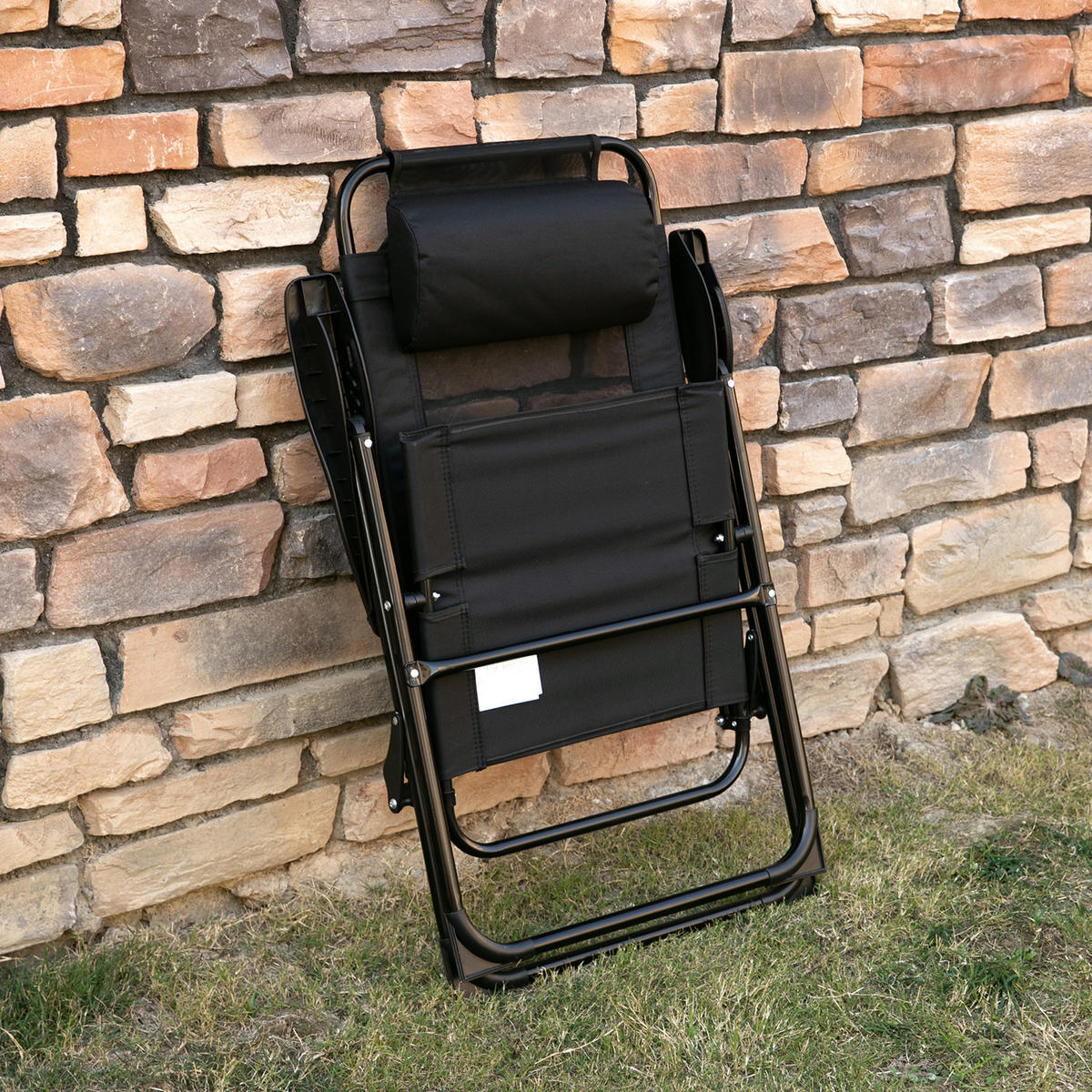 KLAPPSTUHL 2er-Set Schwarz 62.0/70.0/109.0 cm - Schwarz, Metall (70/109/62cm)
