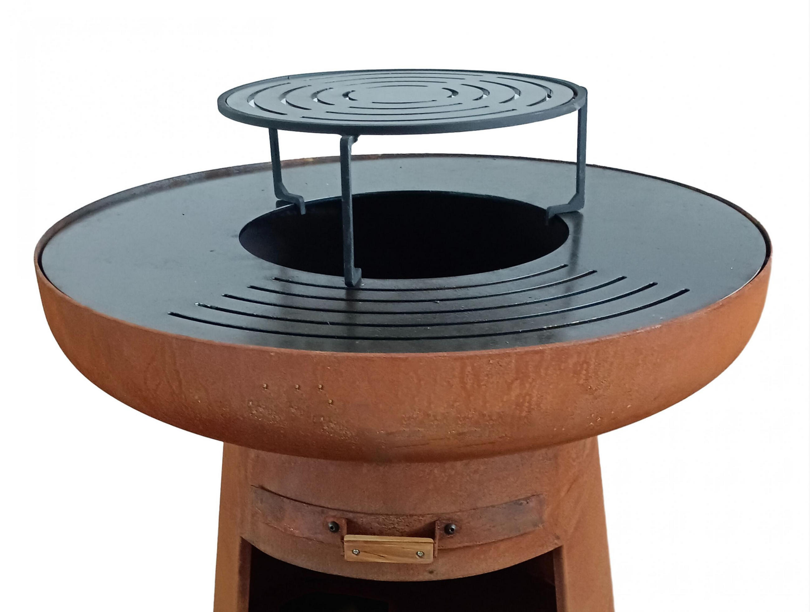 HOLZKOHLEGRILL Feuerschale Braun inkl. Schutzhülle - Braun, Metall (60/90/60cm) - Purline