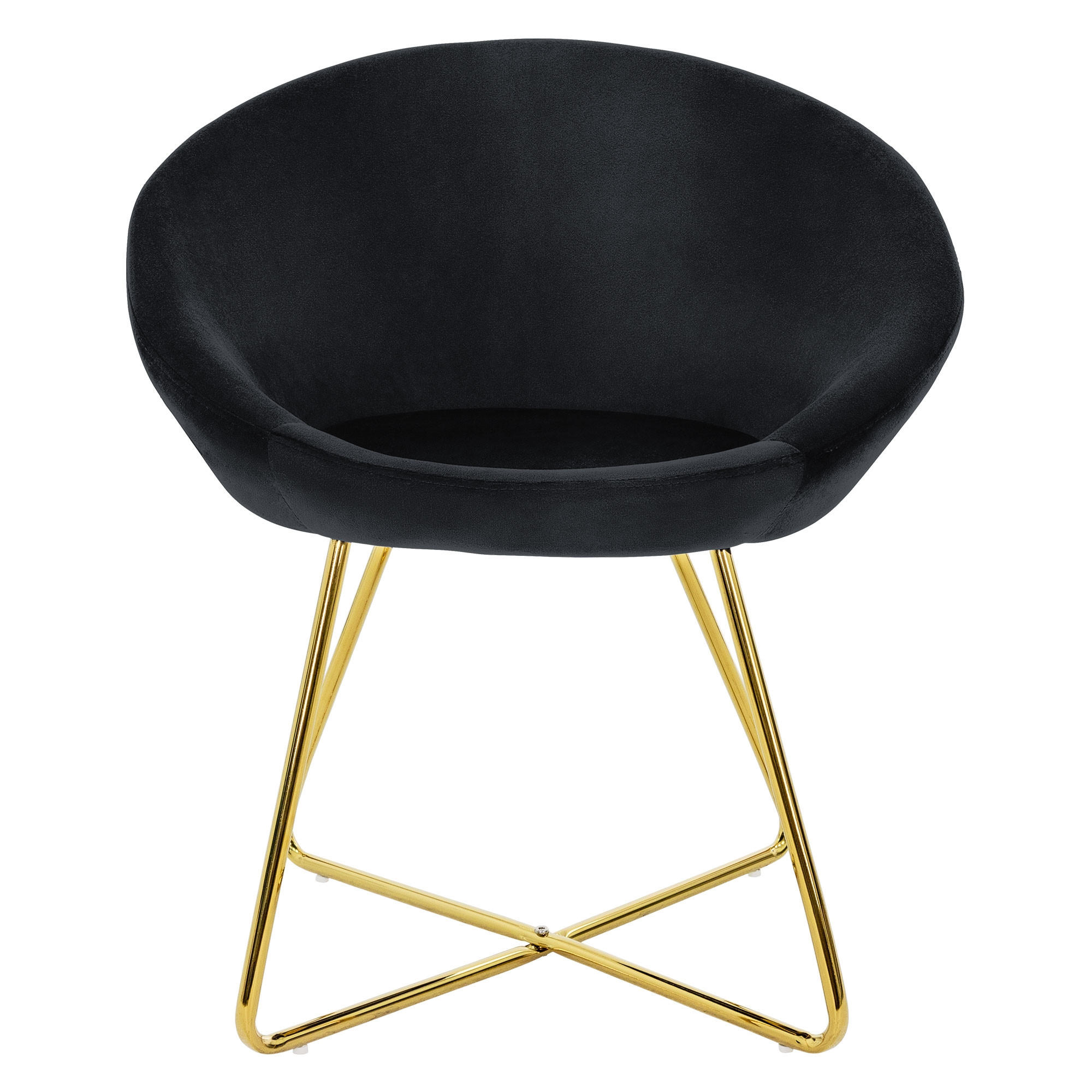 STUHL Samt schwarz - Schwarz, Metall (58/74/65cm) - ML-DESIGN