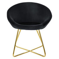 STUHL Samt schwarz - Schwarz, Metall (58/74/65cm) - ML-DESIGN