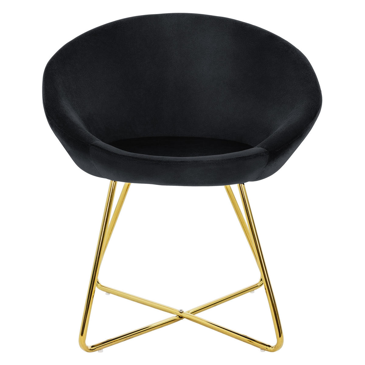 STUHL Samt schwarz - Schwarz, Metall (58/74/65cm) - ML-DESIGN