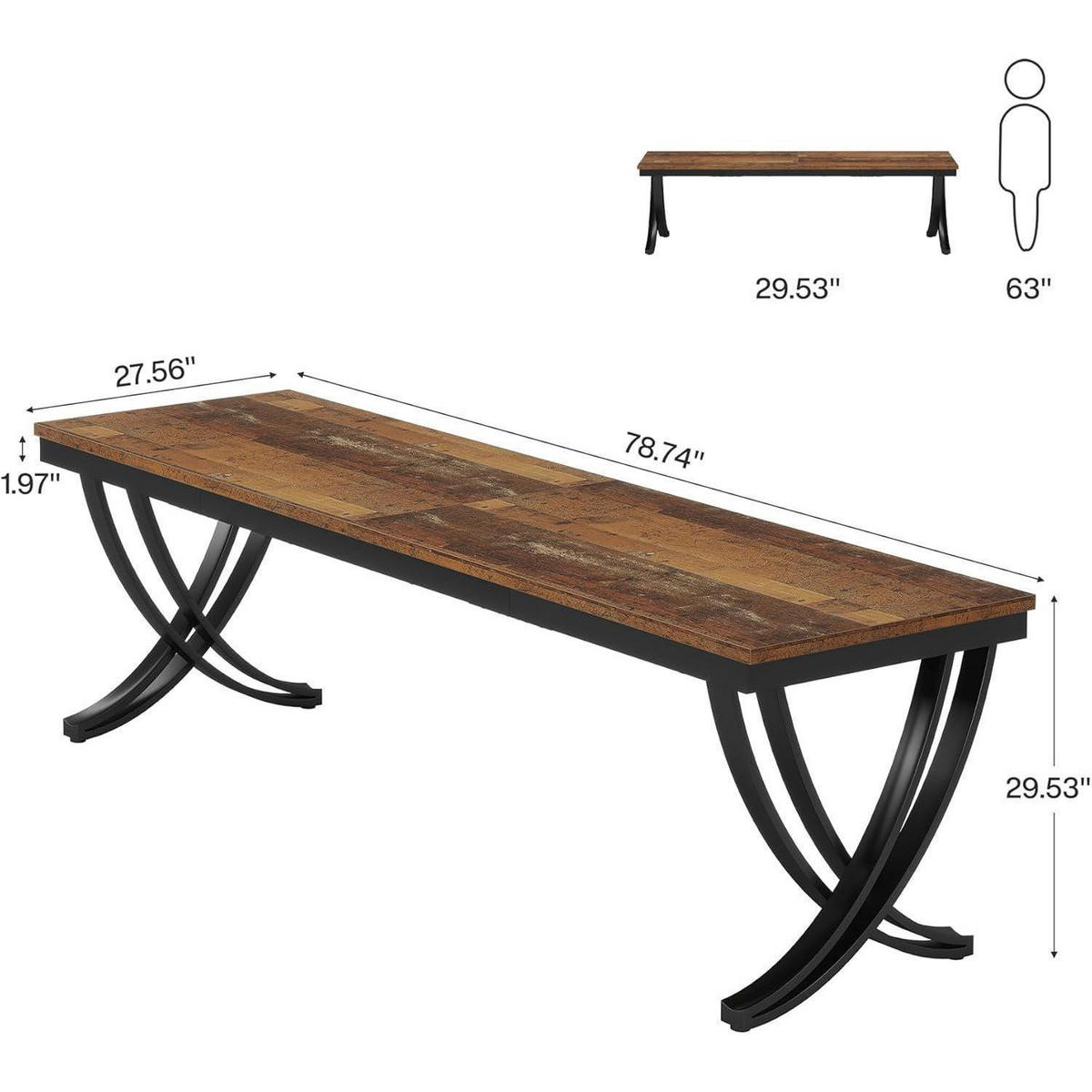 SCHREIBTISCH Computertisch 200 x 70 x 75 cm Braun - Braun, Holzwerkstoff (70/200/75cm)