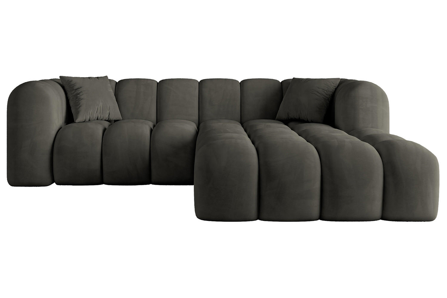 ALTDECOR ROHOVÁ SEDAČKA s otomanem vpravo OLEA-L1 – 231 × 173 × 74 cm, černá