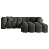 ECKSOFA Ottomane Rechts OLEA-L1 - 231x173x74 cm Schwarz - Schwarz, Holzwerkstoff/Kunststoff (231/173cm) - ALTDECOR