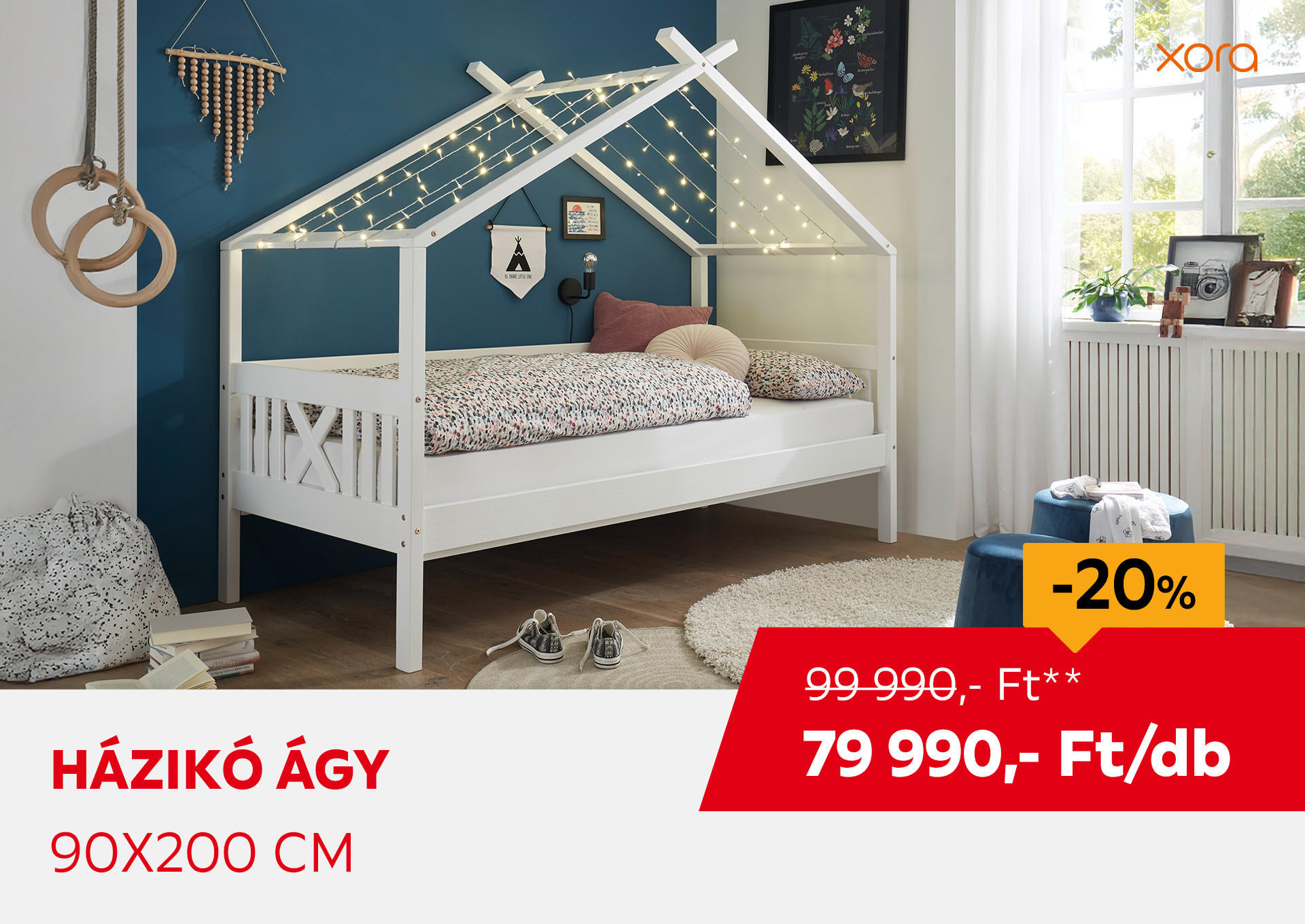 HÁZIKÓ ÁGY 90x200 cm Kiemelt termék 99990 Ft.- helyett 79990 Ft.-