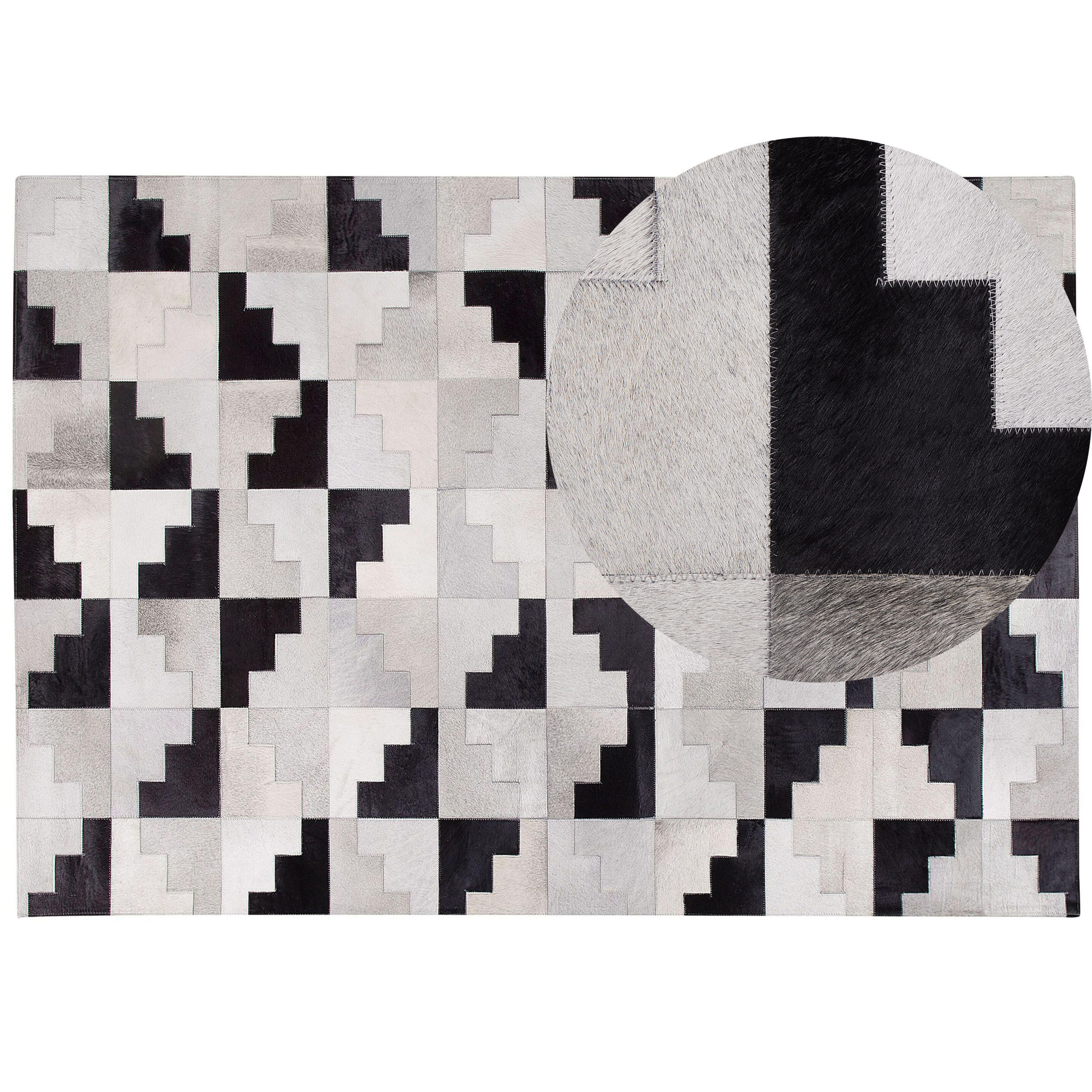 KURZFLOR-TEPPICH Efirli 230/160 cm - Grau, Fell (160/230cm) - Beliani