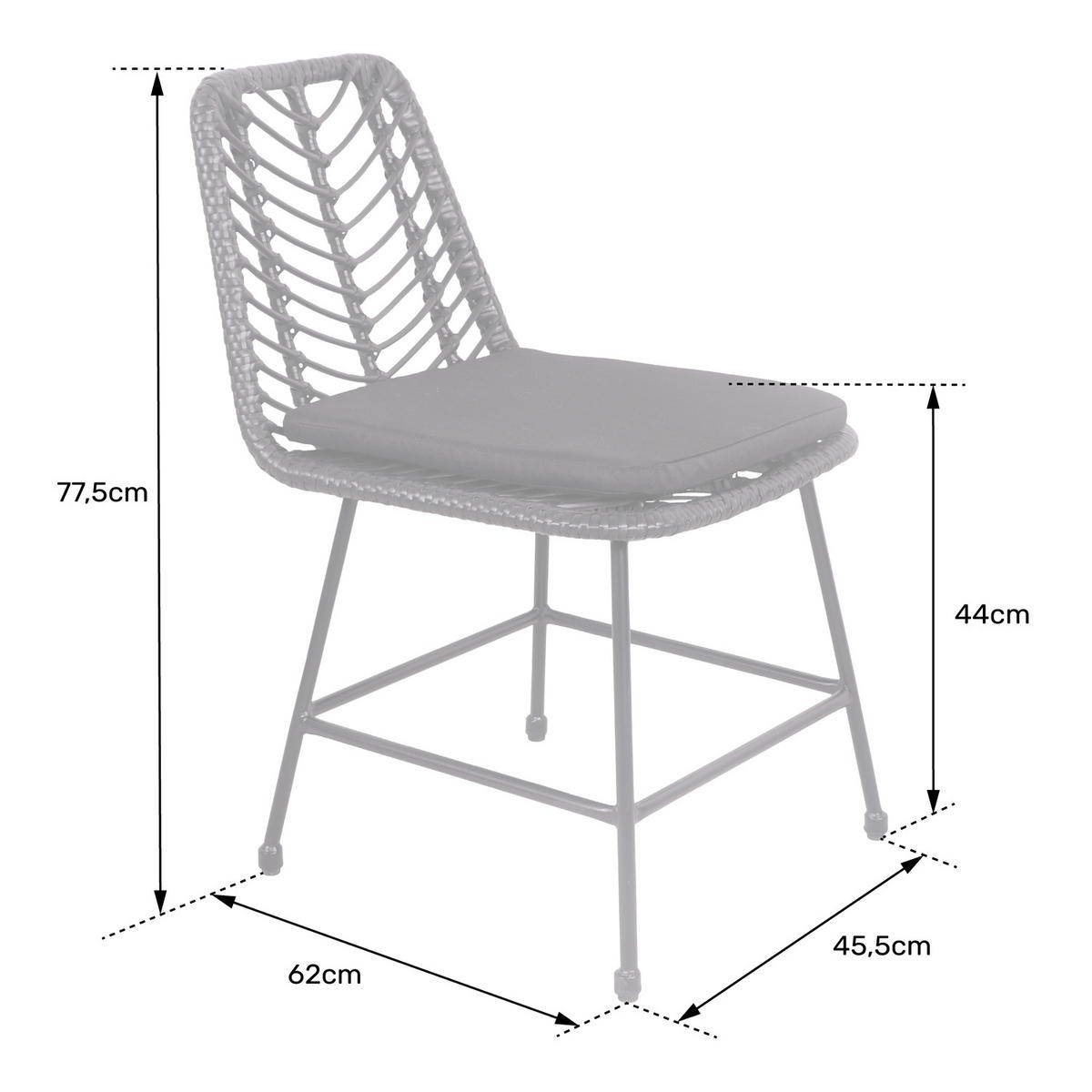 STÜHLE Oka Braun 2er-Set - Braun, Kunststoff (45.5/77.5/62cm) - Happy Garden