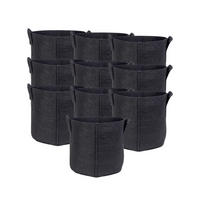 PFLANZSACK Vliesstoff 25/22 cm (10-tlg. Set) - Schwarz, Textil (22cm) - Intirilife