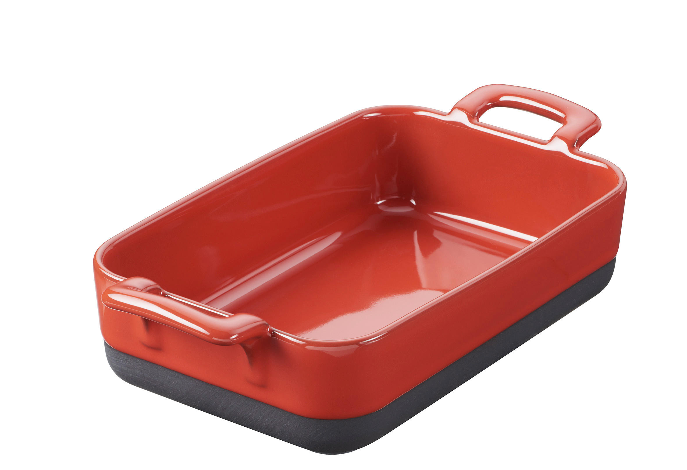 AUFLAUFFORM 70 cl RECHTECKIG Piment-rot REVOL - Rot, Keramik (19/12.5/5cm) - Revol Porcelaine France